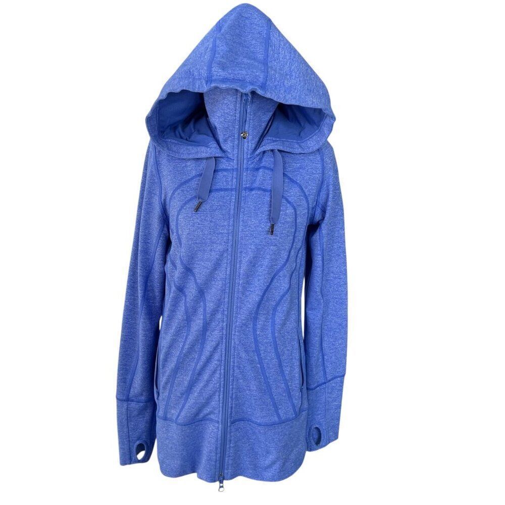 Lululemon  Hooded Full Zip Stride Jacket in Heathered Pigment Blue Size 8